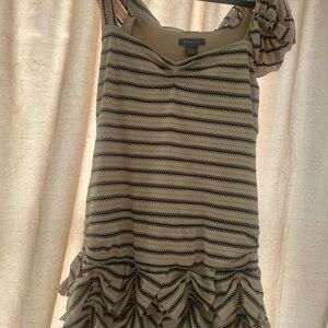 Gracia Beige and Black Striped Women's Dress